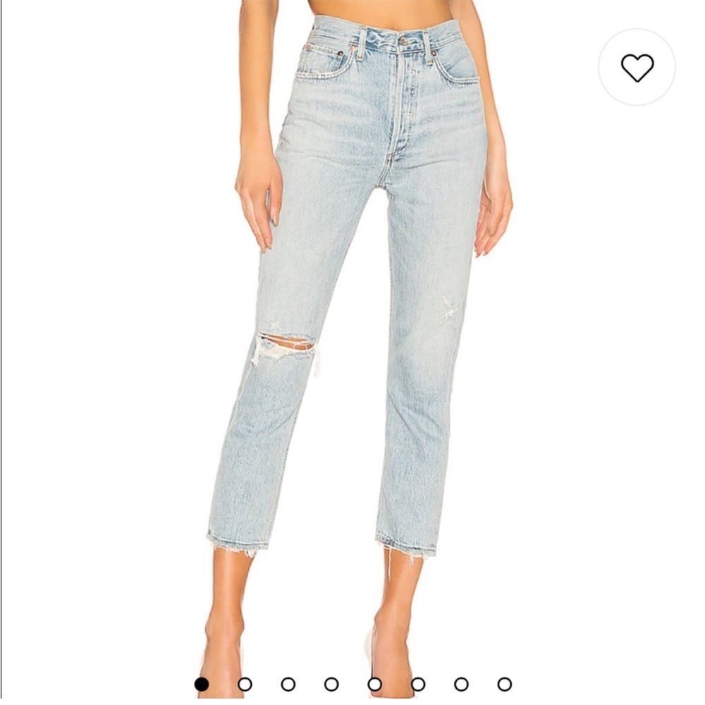AGOLDE Riley high rise straight crop jeans pants‎ Color Shatter Size 27 ripped